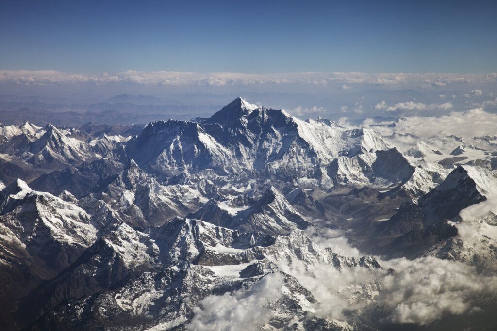 Beautiful view of Himalayas from the plane