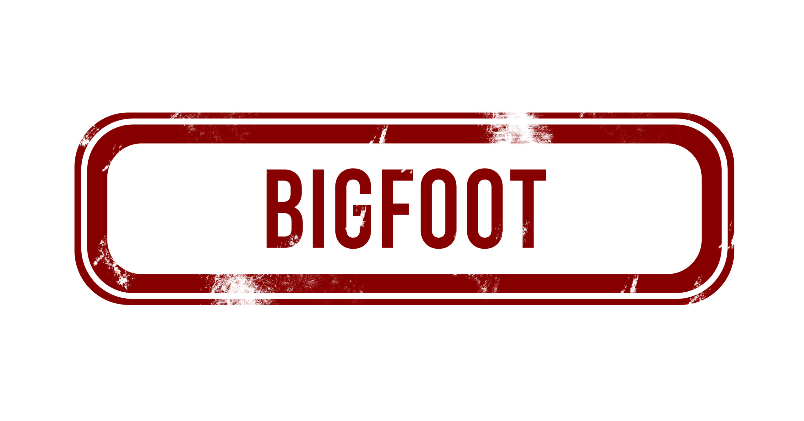 Bigfoot - red grunge button, stamp wording